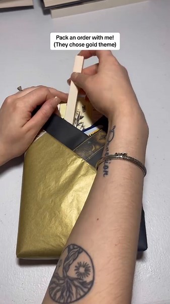 Packing a Gold-Themed Book Care Package