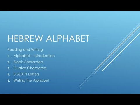 Introduction to the Hebrew Alphabet in Block and Cursive