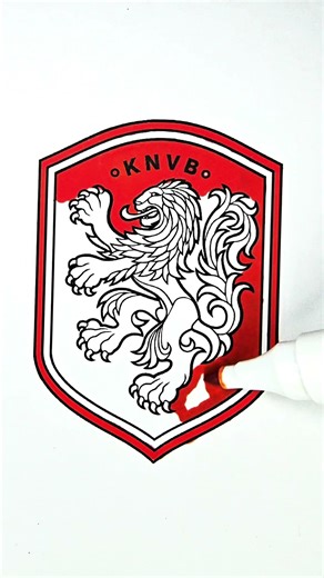 Coloring netherlands national football team logo🤎#netherlands #football #footballshorts #fyp