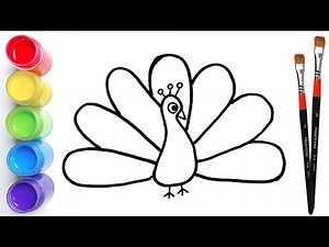 아이들을 위한 공작새 그리기 및 색칠하기 | Peacocks Drawing and Coloring|learn to draw | step by step | coloring pages