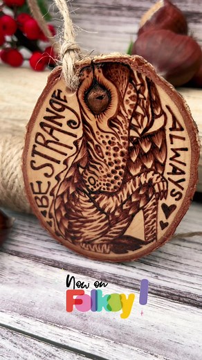 Be strange, always 💜 #folksy #folksyseller #folksyshop #buylessbuybetterbuyhandmade #sarahspyrography #pyrography #woodburning #fantasyart