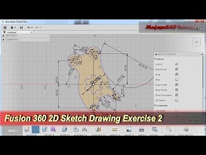 Fusion 360 2D Sketch Drawing | Practice Tutorial | Exercise 2