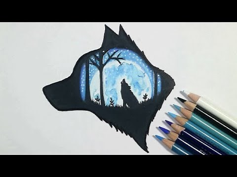 Wolf Drawing | Colored Pencil