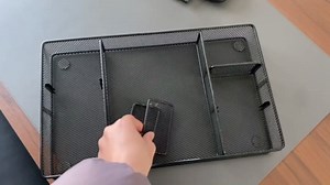 VyGrow Desk Drawer Organizer, Metal Mesh Drawer Organizer Tray with 6 Adjustable Compartment, Tray Organizer for Desktop, Kitchen, Bathroom, Makeup, Vanity - 14.5x8.8x1.96 inch, Black, 1PC Large