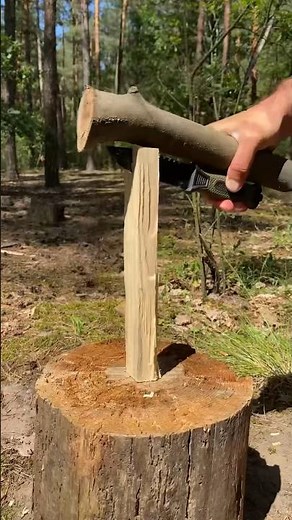 One-handed control technique in the wild💪🔥#survival #camping #lifehacks