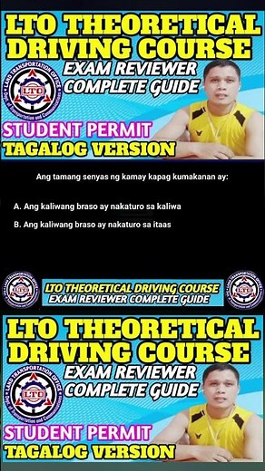 THEORETICAL DRIVING COURSE EXAM REVIEWER COMPLETE GUIDE | FOR STUDENT PERMIT