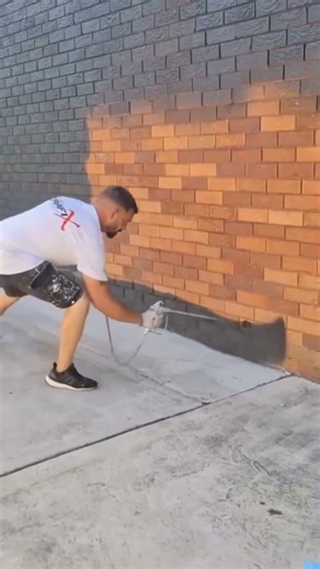 Brick Painting Process | Clean Finish #shorts #construction
