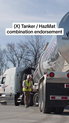 (X) Tanker / HazMat combination endorsement allows class A CDL holders to haul HazMat freight with a tanker trailer. This doesnt’t mean you have to haul hazardeous materials, but gives you the ability to do both. #schneidertrucking #hazmat #hazmattrucking #tankerlife #tankerdriver #trucking #truckdrivingjobs #classacdl #cdllife #endorsement