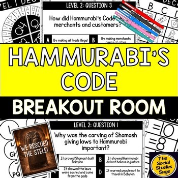 Hammurabi's Code Breakout Room - Reading Comprehension Escape Room Activity
