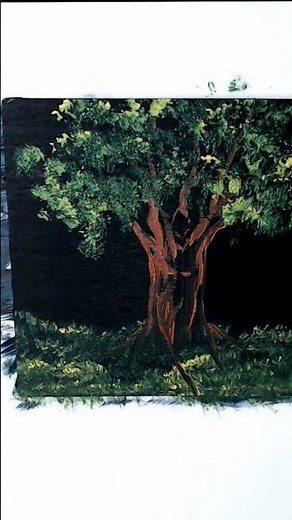 Blätter malen, Baum malen #acrylbild #gemälde #malen