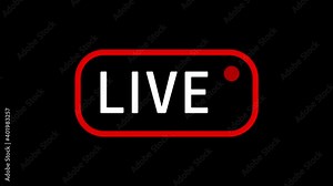 Live Box Sign Indicator With Record Symbol Animation on Black Background and Green Screen. Stock Video