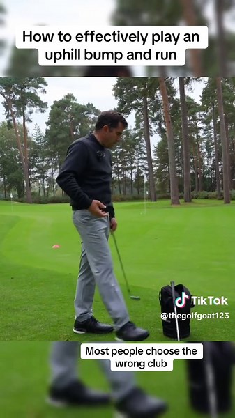 How to effectively play an uphill chip and run shot. Most people would select the wrong club and landing area. Some real amazing nuggets of information in here from the short game wizard. #chipping #chipnrun #dangrieve #shortgame #golftok