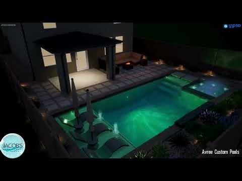 Geometric Pool Design with Elevated Retaining Walls & Triple Sheer Descents