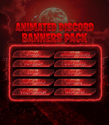 Animated Red Discord Banners: Gaming & Streaming GIF Templates - Etsy