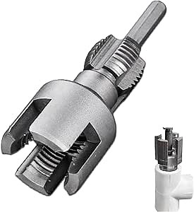 Integrated Internal & External Pipe Threading Tool, 1/2'' and 3/4'' Water Pipe Internal and External Integrated Threader, Electric Drill Compatible PVC Pipe Thread Cutting Tool (3/4", 1pcs)