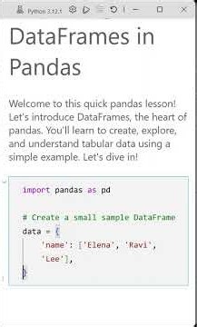 01 Introduction to DataFrames and Basics in Pandas