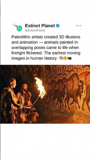 Firelight made prehistoric art come alive! 🎨🔥 #prehistoric #animation