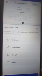 What is the objective of 50 mts Dash Test in Khelo India Fitnes... | Filo