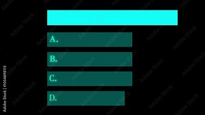 animated quiz challenge template, question template animation with background. test and quiz concept, quiz game. option selection on black background