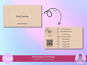 Modèle de carte de visite personnalisable : DIY Canvas (3,5 x 2 pouces) - Etsy France