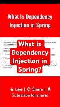 What Is Dependency Injection in Spring #java #springplatform #javaframework
