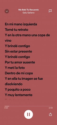 Me Bebí Tu Recuerdo - Galy Galiano: Letra, Karaoke, Canción Completa