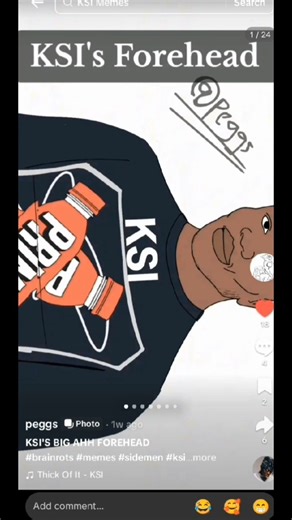 ACTUALLY KSI's FOREHEAD SIZE #ksi #animationmeme #memes