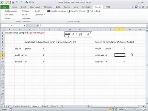 Using the Scenario Comparative Statics Add-in