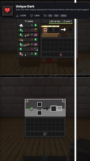 Minecraft: Unique Dark Resource Pack – Dark Mode UI🔥#minecraft #resourcepack #texturepack #shorts