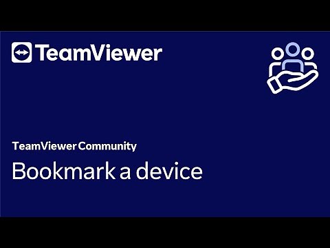 How to bookmark a device in TeamViewer Remote