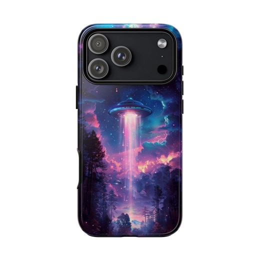 Iphone, Galaxy, Pixel - UFO Alien Spaceship Purple Blue Forest Phone Case - Lifetime Warranty - Etsy Canada