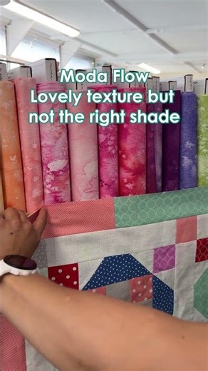 So much colour & choice! We helped Jeanette choose a border for her Jelly Roll quilt top.
