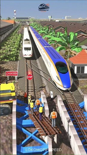 Ice train changes track and hits high-speed train #railway #railroad #train #railtrack #automobile