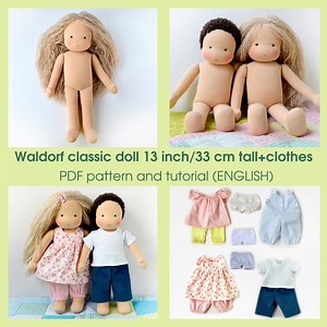 13''/33 Cm Classic Waldorf Doll. PDF Sewing Pattern and Tutorial. Doll Clothes Patterns as a Bonus! DIY Steiner Doll, Rag Doll Making Guide - Etsy