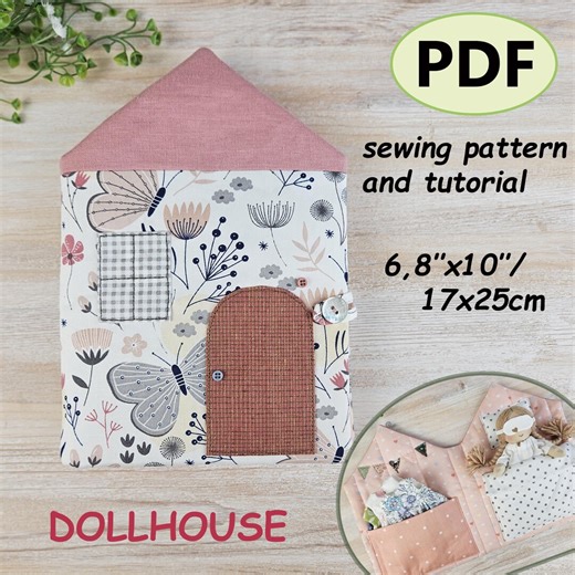 Dollhouse Sewing Pattern PDF | Fabric Doll House With Tutorial - Etsy