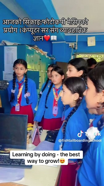 Class 8 students learning how to use a photocopy machine with @anjeelshrestha sir❤️##creatorsearchinsights ###fyp ##