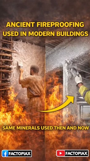 FactoPiax on Instagram: "Ancient mineral-based fireproofing is still used in modern buildings today. Old construction methods continue to shape modern safety standards. Would you rely on it? #FactoPiaX #AncientWisdom #Fireproofing #ModernBuildings #ArchitectureHistory"