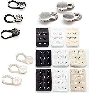 Button Pant & 3-Hook Bra Extender - Add Size to Your Clothing! (Variety 18-pack)