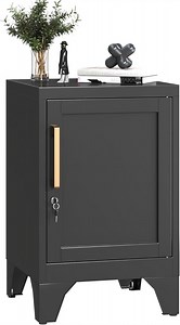 Black Metal Storage Locker with Adjustable Shelf & Removable Legs - 2-Tier Utility Cabinet for Bedroom, Home, Office (Easy Assembly)