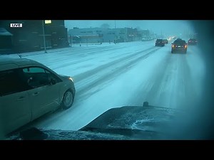 The Weather Beast in Detroit shows poor condition of roads from winter storm