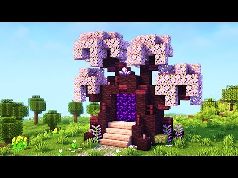 Minecraft | How to build a Cherry Nether Portal | Tutorial