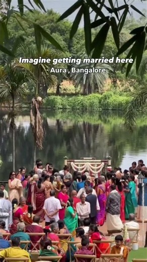 Imagine Getting Married Here! 🌸 Lakeside Floating Mandap at Aura, Bangalore ✨ #Shorts