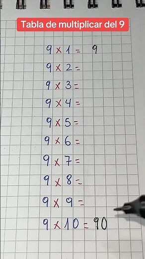 Tabla de multiplicar del 9 #elprofejeffer #matematicas #maths