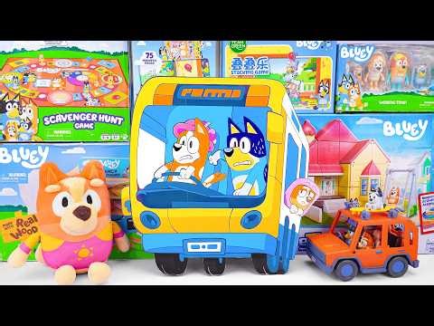 Bluey Toy Collection Unboxing Review 🐾 Mystery Bus Box & Beach Bingo Talking Plush