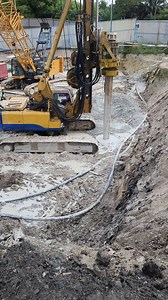 bored pile is drilling wet method #civilengineering #bored | Excavator proyek