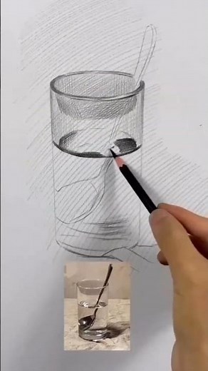 Realistic Pencil Shading of a Glass | Drawing Step by Step #PencilDrawing#RealisticDrawing