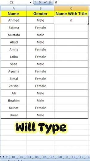 How to Add Mr & Ms Automatically in Excel (Easy Formula Trick)