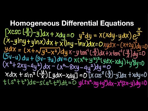 Homogeneous Differential Equations Part 1 (Live Stream)