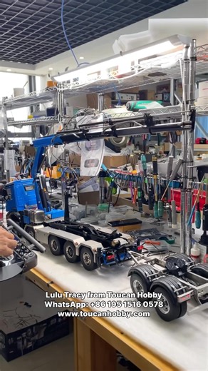 On the assembly tables with the 1/14 scale hydraulic crane truck 🛻 BUY NOW: https://www.toucanhobby.com/10X10CraneDumpTruck | Toucanhobby RC Model