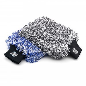 The Rag Company - The Cyclone Ultra - Car Wash Mitts - 8in x 9in Blue Black (2 Pack)